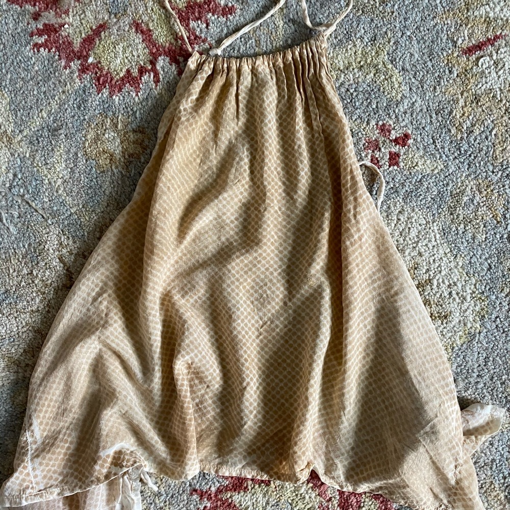 Planet Blue silk halter top with tie back